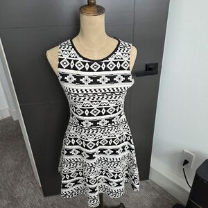 Ginger G Black and White Patterned Women's Dress